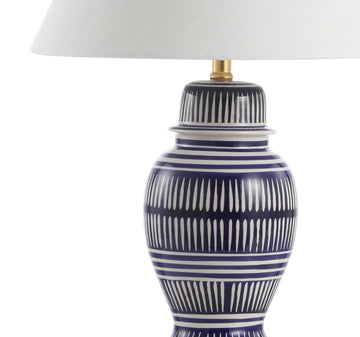 Reed 27" Ceramic/Iron Modern Coastal LED Table Lamp - JONATHAN Y
